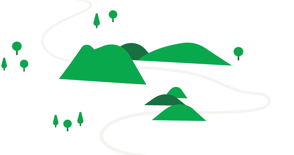 illustration showing a road weaving through mountains - Mayflower®