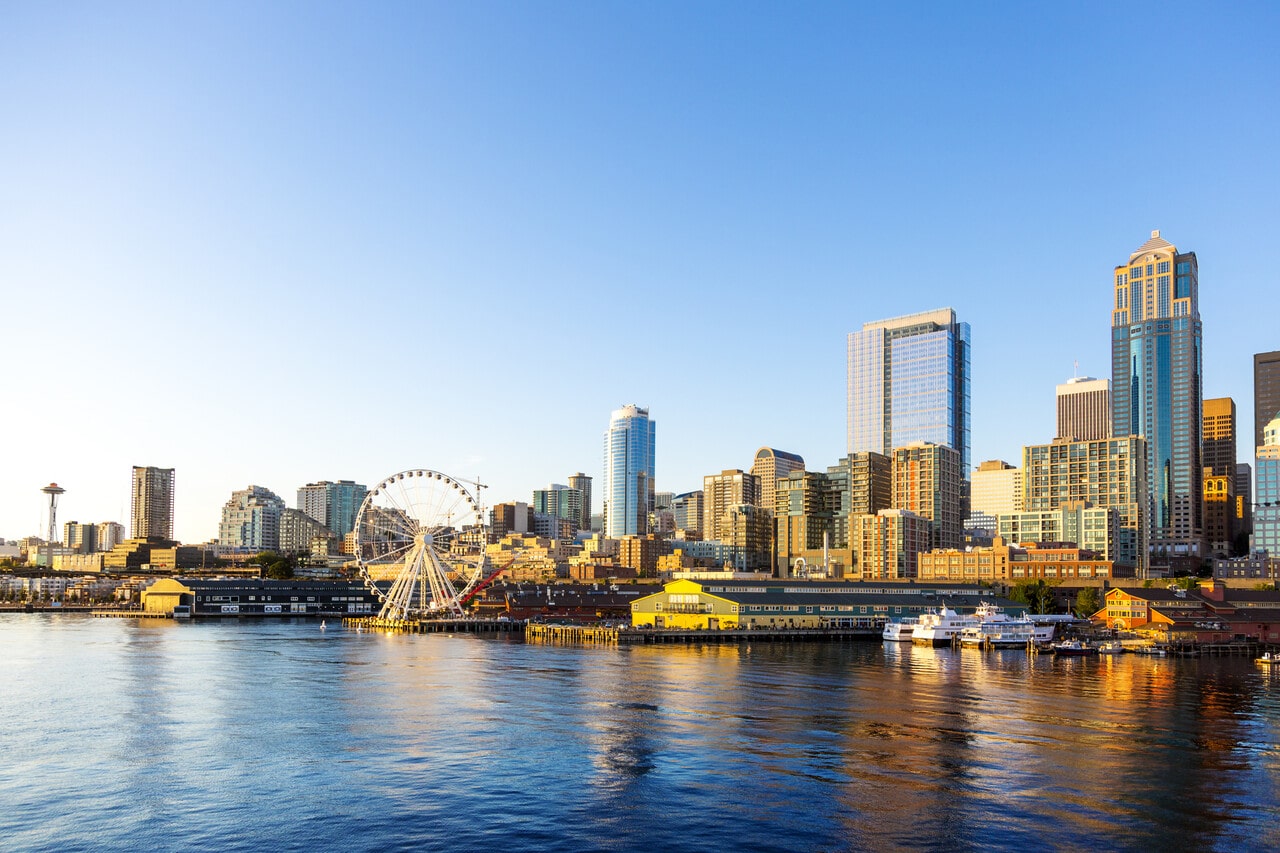 View of Downtown Seattle WA Waterfront