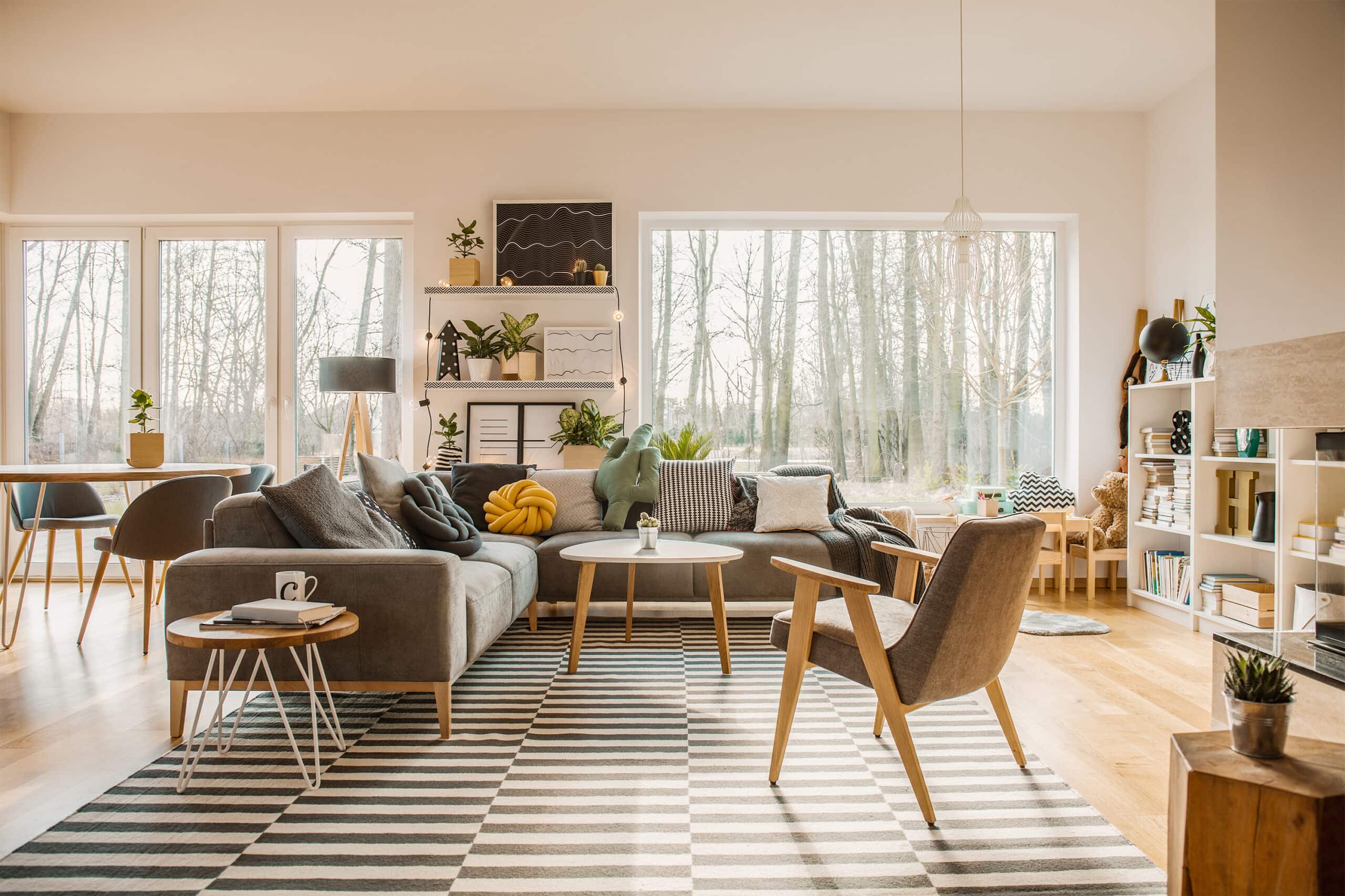 earthy toned living room